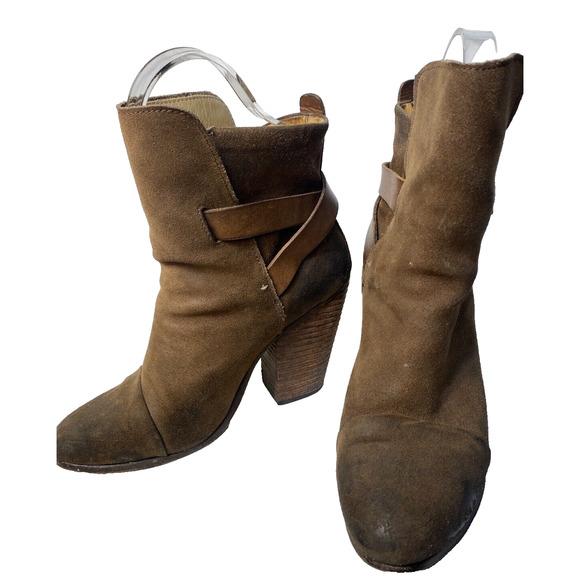 Rag & Bone Harrow Bootie Nubuck Suede Brown Womens Sz 8.5. - Picture 9 of 9